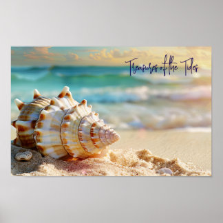 Tranquil Shore: Seashell by the Ocean Poster