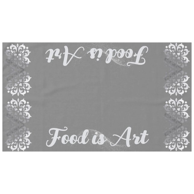Tranquil Silver & Gray Monogram | Tablecloth (Front (Horizontal))