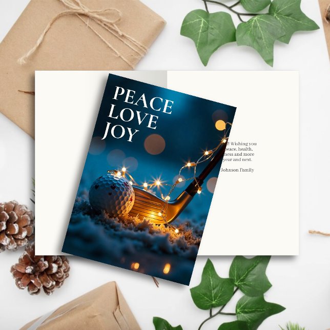 Tranquil Snowy Night Golf Christmas Holiday Card (Creator Uploaded)