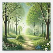 Tranquil Spring Forest Pathway: Serene Nature