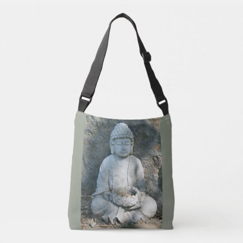 tranquil stone  garden Buddha Crossbody Bag
