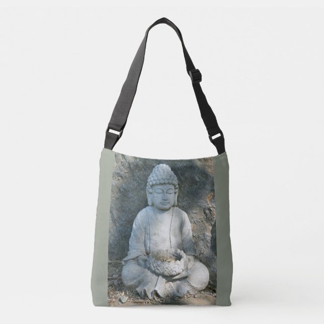 tranquil stone  garden Buddha Crossbody Bag (Front)