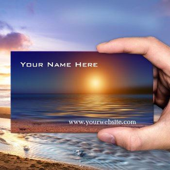 Tranquil Sunset Beach Business Card by sunnysites at Zazzle