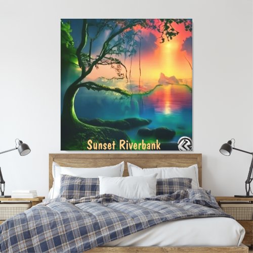 Tranquil Sunset by the Lake Canvas Print