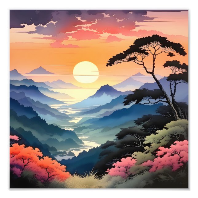 Tranquil Sunset in the Valley Photo Print (Front)