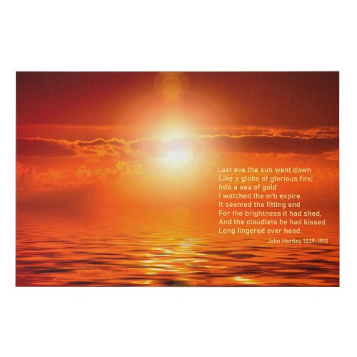 Tranquil Sunset of a Orange Golden Sky Over Sea Faux Canvas Print