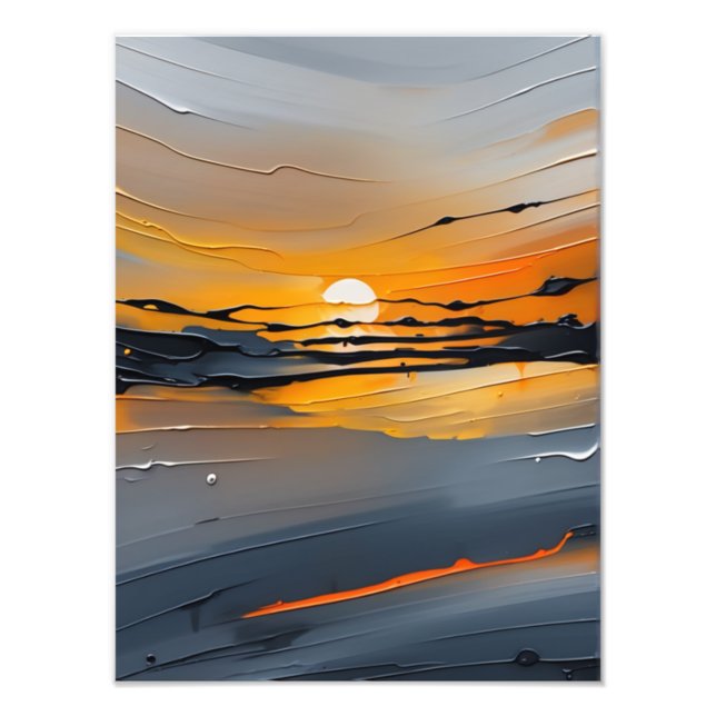 Tranquil Sunset Over Serene Lake Photo Print (Front)