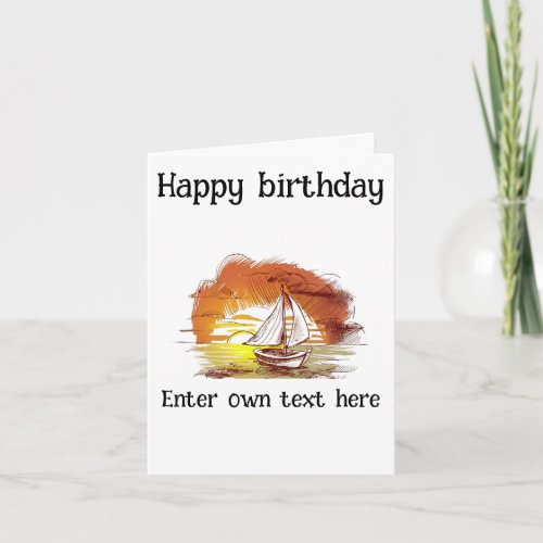 Tranquil Sunset Sailing Birthday Greeting Card