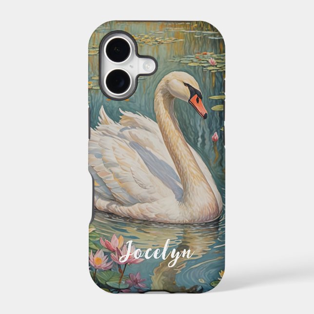 Tranquil Swan Serenade Iphone Case (Back)