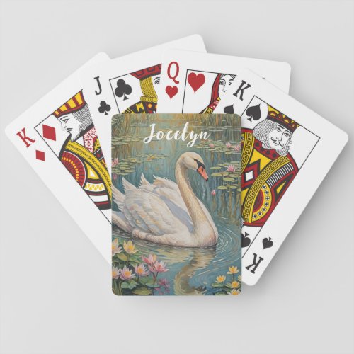 Tranquil Swan Serenade Poker Cards