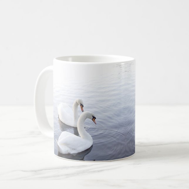 Tranquil Swans Photograph Coffee Mug (Front Left)