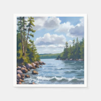 Tranquil Tahoe Lake Shore Watercolor Painting