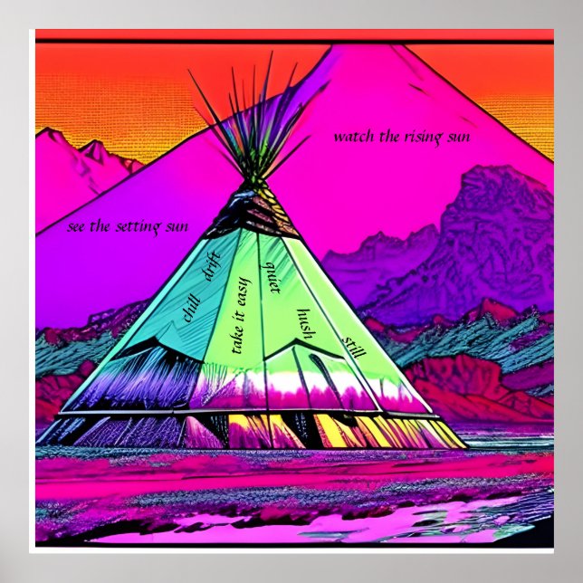 TRANQUIL TEPEE - quiet hush still. Editable text Poster (Front)