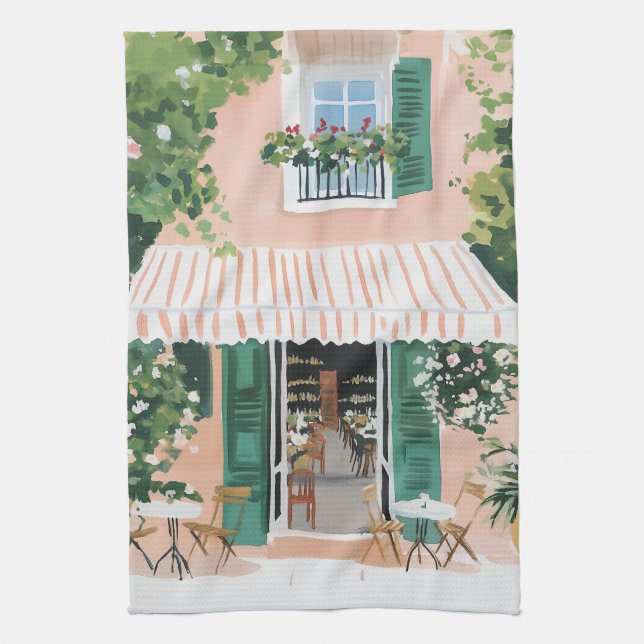 Tranquil Terrace in Rome Kitchen Towel (Vertical)