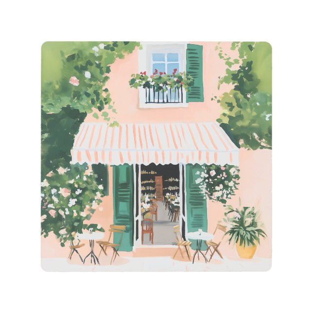 Tranquil Terrace in Rome Metal Print (Front)