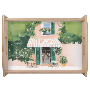 Tranquil Terrace in Rome Serving Tray