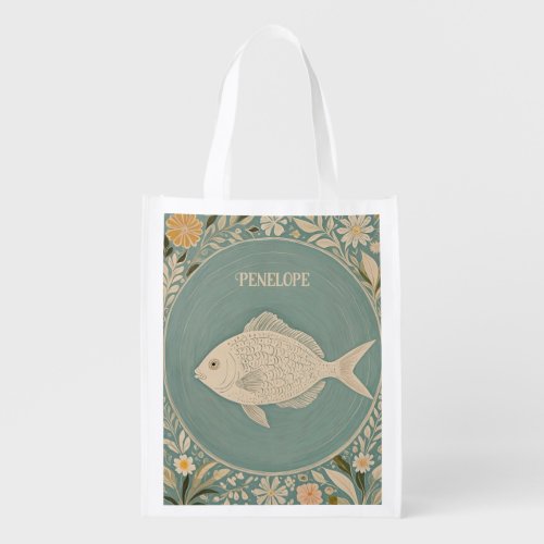 Tranquil Tides Personalized Grocery Bag