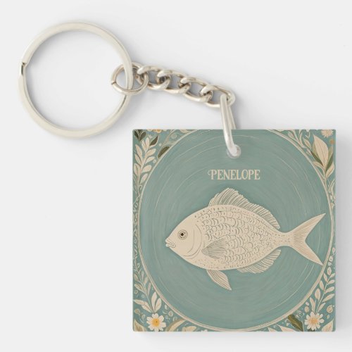 Tranquil Tides Personalized Keychain