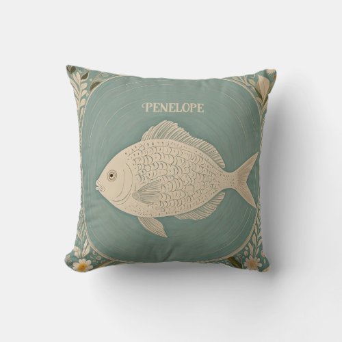 Tranquil Tides Personalized Throw Pillow