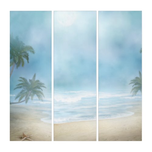 Tranquil Tropical Beach Triptych Wall Art