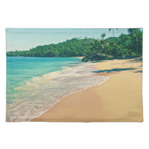Tranquil Tropical Island Beach Cloth Placemat
