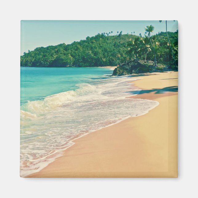 Tranquil Tropical Island Beach Magnet (Front)