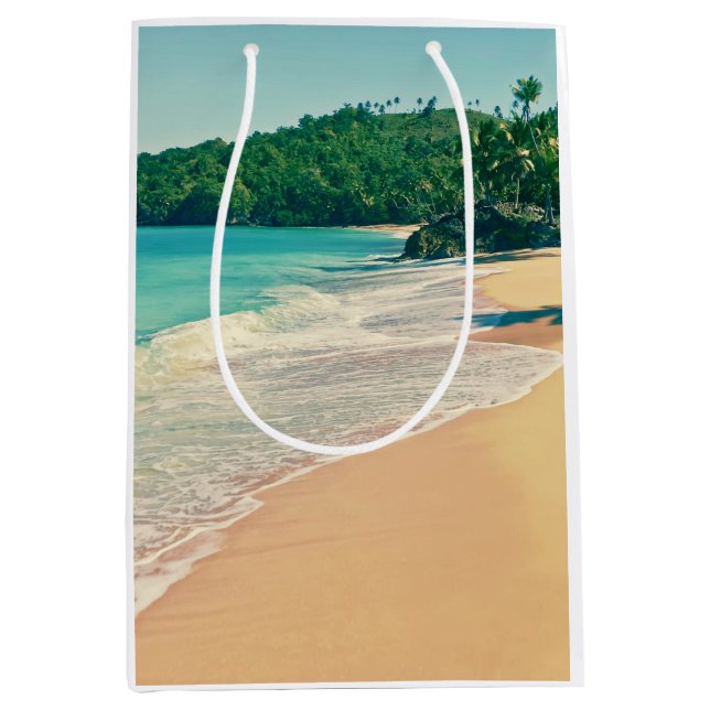 Tranquil Tropical Island Beach Medium Gift Bag (Front)