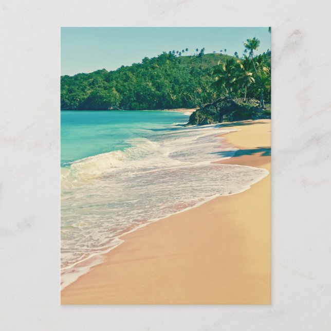Tranquil Tropical Island Beach Postcard (Front)