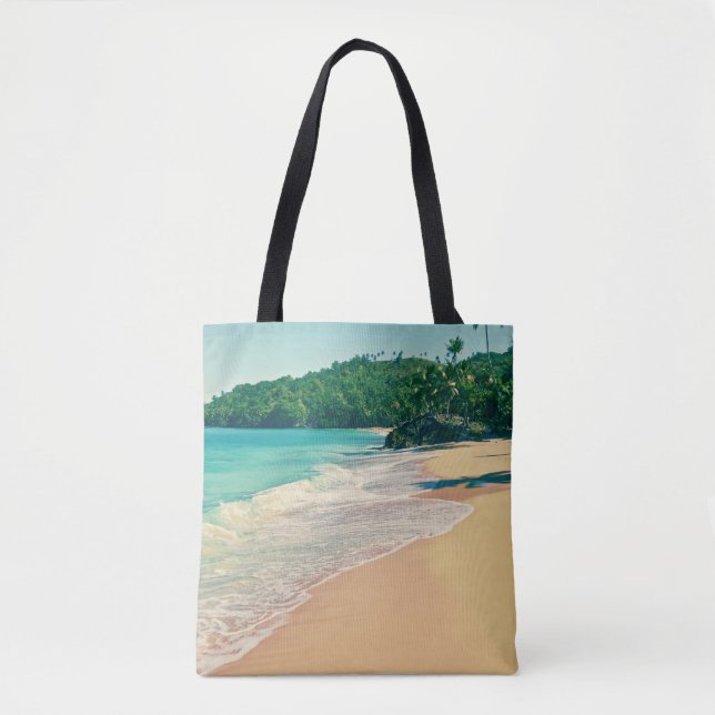 Tranquil Tropical Island Beach Tote Bag (Front)