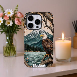 Tranquil Watch: Eagle by Mountain Lake iPhone 16 Pro Case