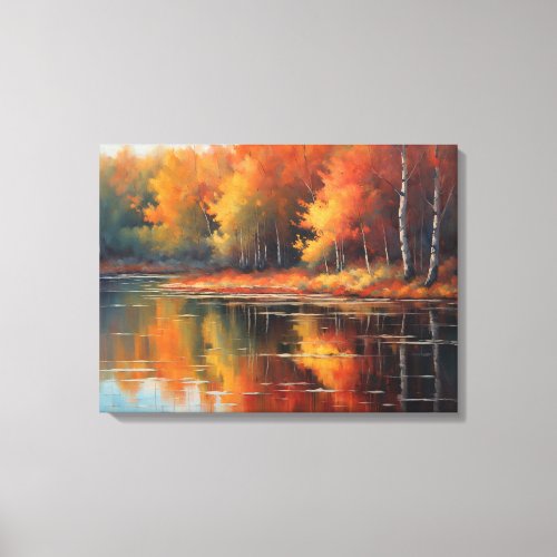 Tranquil water mirrors tree line Wall Art