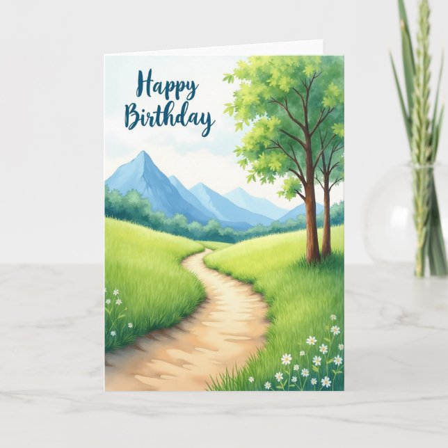 Tranquil Watercolor Path Card (Front)
