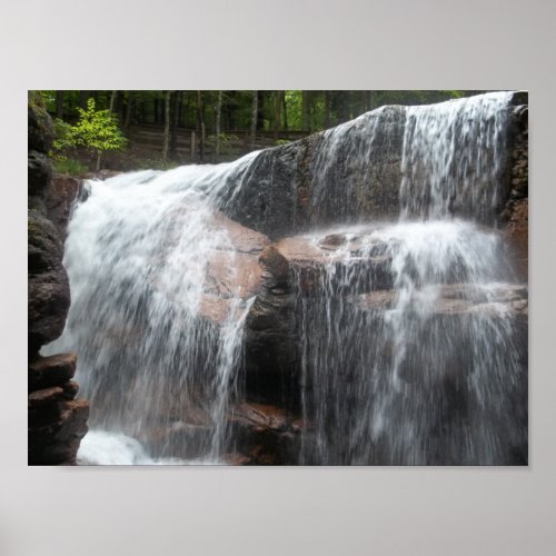 Tranquil Waterfall Nature Photography Poster