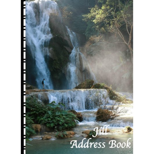 Tranquil Waterfall Photo Web Address Book (Front)