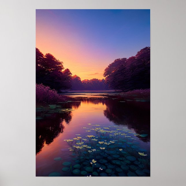 Tranquil Waters at Dusk Poster (Front)