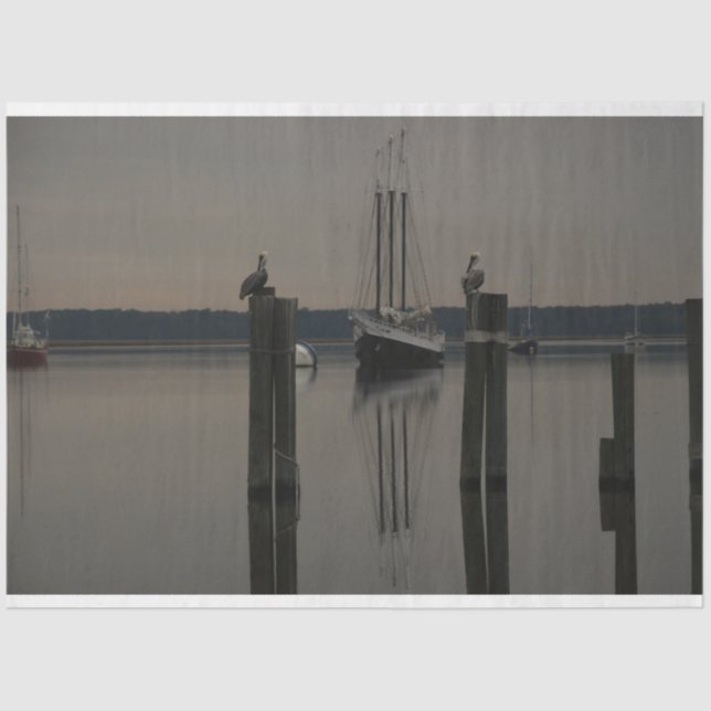 Tranquil Waters-Boat on the Water Decoupage  Tissue Paper (Front)