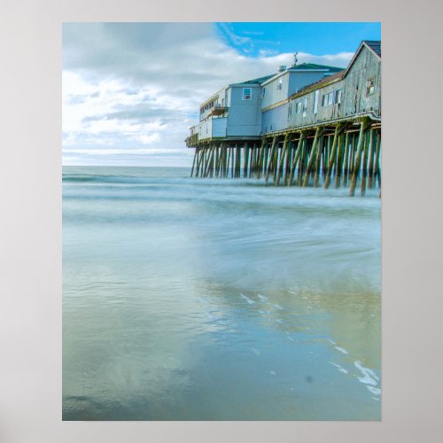 Tranquil waves at the pier poster