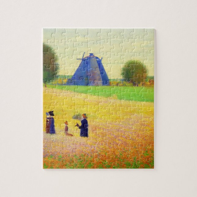 Tranquil Wheat Field Scene with Windmill Jigsaw Puzzle (Vertical)