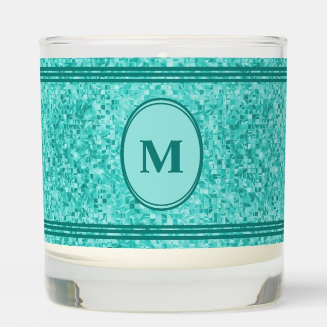 Tranquil Whispers in Teal Scented Jar Candle (Front)