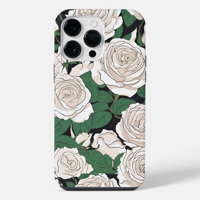 Tranquil White Rose pattern  Iphone Case (Back)