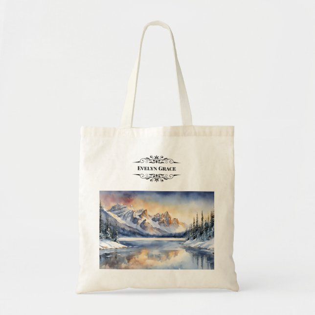 Tranquil Winter Banff National Park Tote Bag (Front)