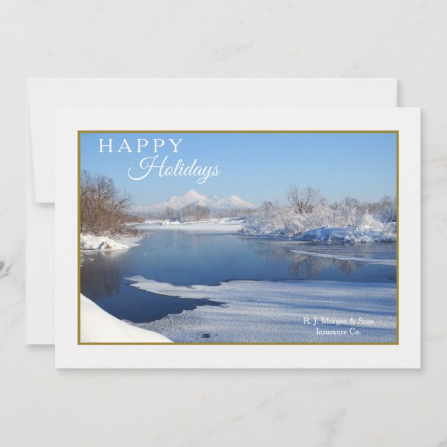 Tranquil Winter Scene Holiday Card (Front)