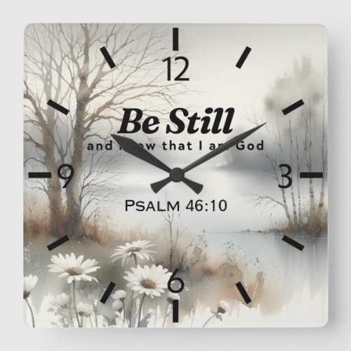 Tranquil Winter_themed Clock with Bible Verse