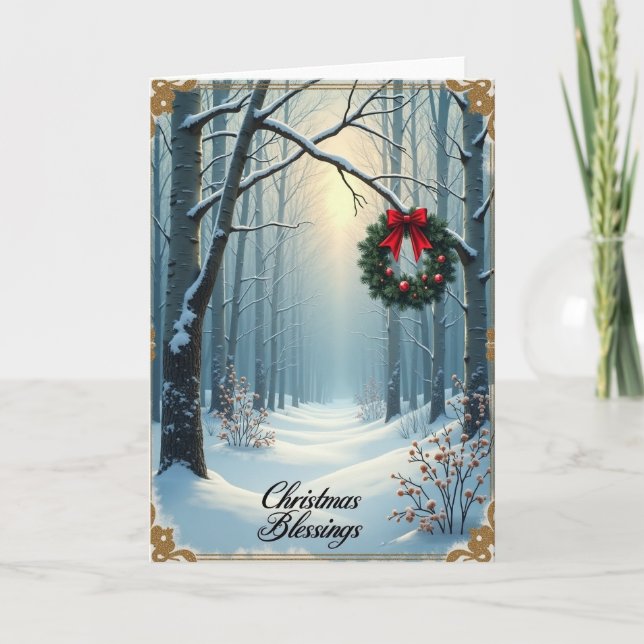 Tranquil Winter Wreath Card (Front)