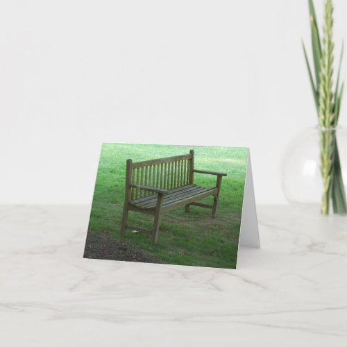 Tranquil wooden bench at Bryn Mawr Note Card Sets