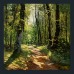 Tranquil Woodland Pathway - Impressionist Painting Poster<br><div class="desc">Introducing our "French Impressionism Tranquil Woodland Pathway" fine art prints on Zazzle! Capturing the essence of 19th-century French Impressionism, this masterpiece in the style of Claude Monet offers a visual journey into the serene, moody, and natural beauty of a tranquil woodland pathway. With its pastel hues and skillful brushwork, this...</div>