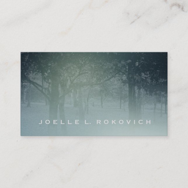 Tranquil Woods / Dark Green Business Card (Front)