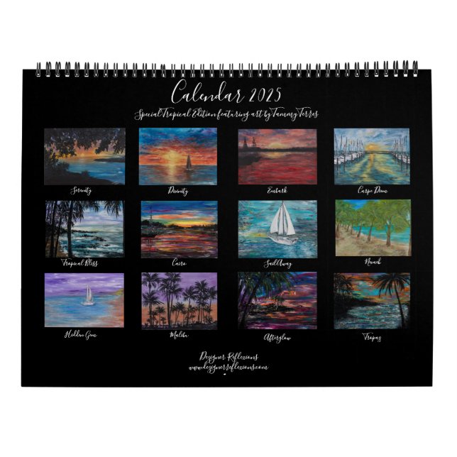 Tranquility 2025 Calendar by Artist Tammy Terres (Back)