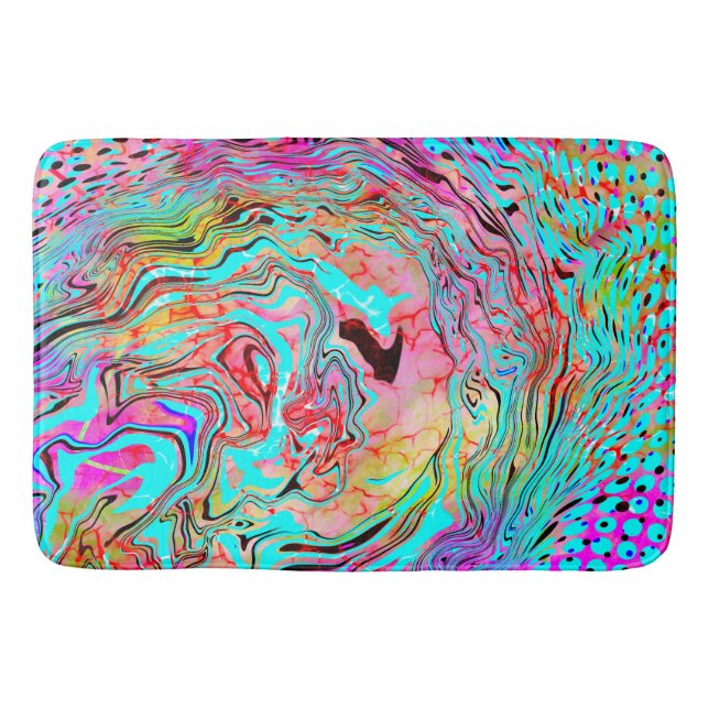 Tranquility Abstract Fluid Art    Bath Mat (Front)