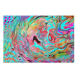Tranquility Abstract Fluid Art Faux Canvas Print